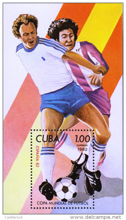 G)1982 CARIBE, FOOTBALL PLAYERS-BALL-SPAIN FLAG, WORLD CUP SPAIN '82, S/S, MNH - Neufs
