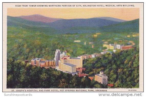 View From Tower Showing Northern Portion Of City Hot Springs National Park - Hot Springs