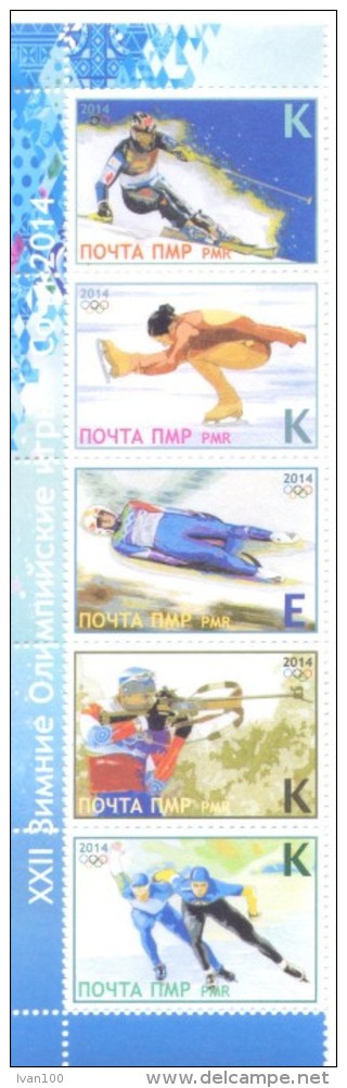2014.  Transnistria, Winter Olympic Games Sochi,  Set In Strip, Mint/** - Inverno 2014: Sotchi