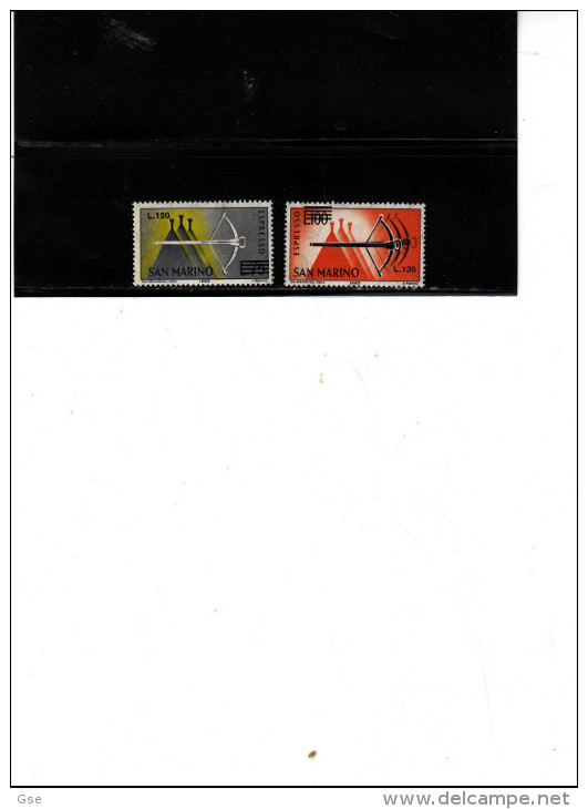 SAN MARINO 1965 - Sassone  EX   25/6** (soprastampato)  - Balestra - Express Letter Stamps