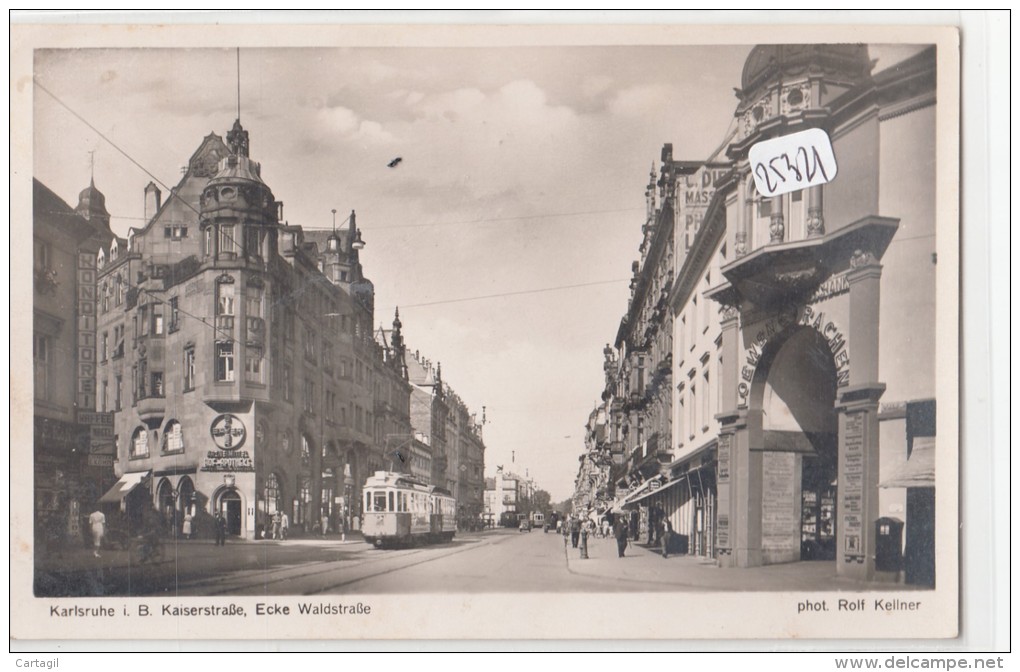 CPA - 25321-Allemagne - Karlsruhe - Kaiserstrasse Ecke Waldstrasse  1941-Envoi Gratuit - Karlsruhe