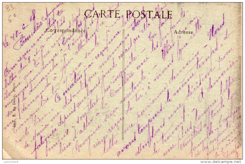 CUERS Route De TOULON CPA Circulée 1918 - Cuers