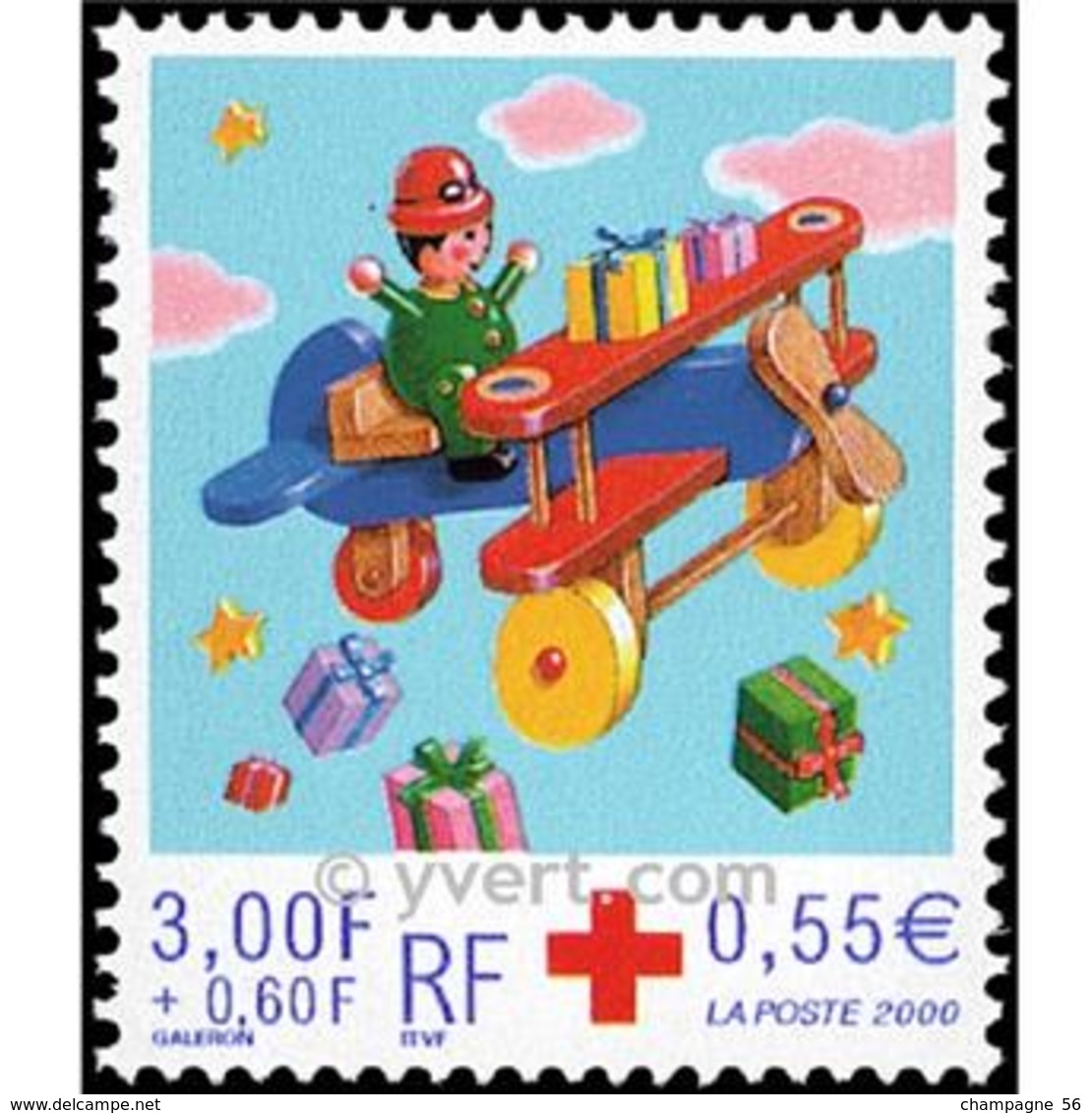 VARIÉTÉS FRANCE 2000  N° 3362  CROIX ROUGE OBLITÉRÉ - Gebraucht