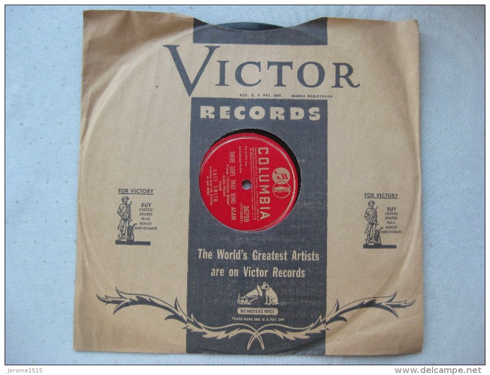 Disque Ancien 78 Tours Gramophone Columbia "don't Fence Me In Et There Goes That Song Again"  & - 78 Rpm - Schellackplatten