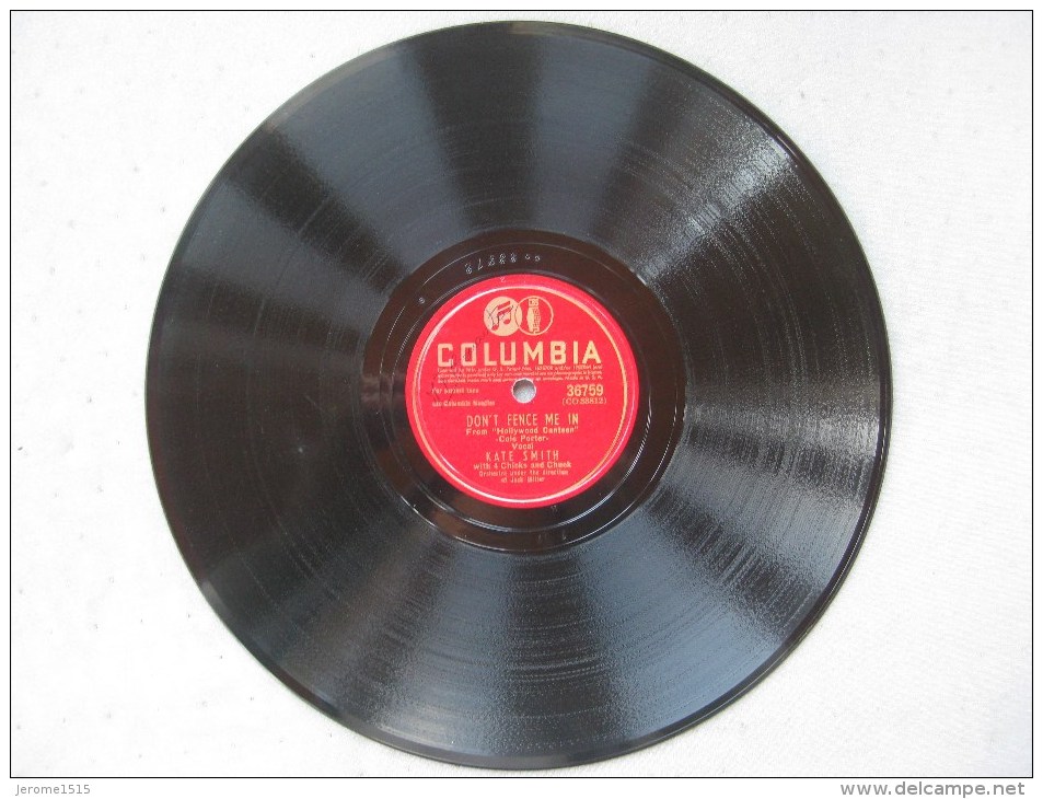 Disque Ancien 78 Tours Gramophone Columbia "don't Fence Me In Et There Goes That Song Again"  & - 78 Rpm - Schellackplatten