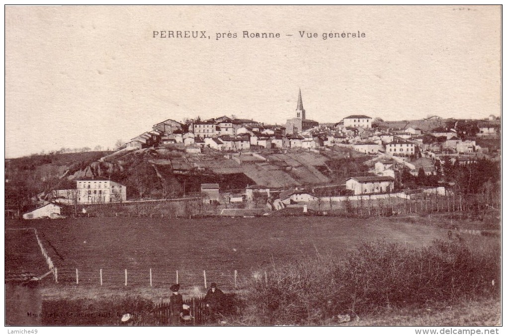 PERREUX Près De ROANNE VUE GENERALE CPA Circulée 1917 - Autres & Non Classés