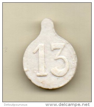 Fève Biscuit Brut  PORTE-BONHEUR Chiffre 13 - Anciennes