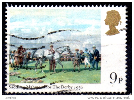 GREAT BRITAIN 1979 Horse-racing Paintings - 9p Saddling `Mahmoud' For The Derby, 1936 (Sir Alfred Munnings)   FU - Usati
