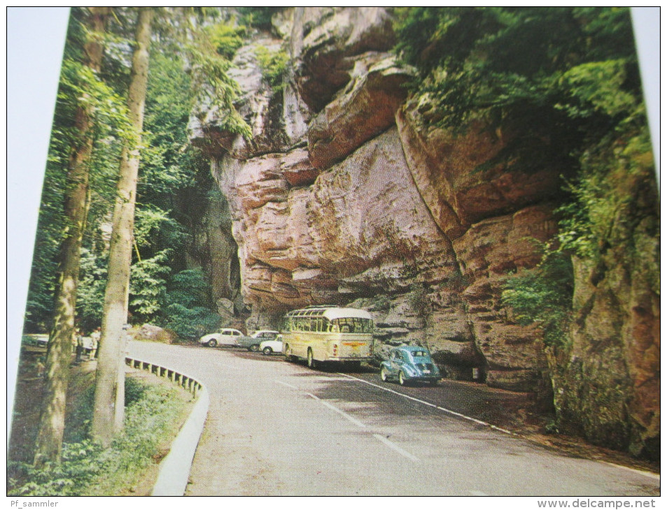 AK / Bildpostkarte Luxembourg Echternach Promenade B.-Echternach Berdorf. Le Perecop. Alter Reisebus - Echternach