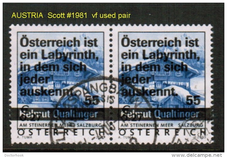 AUSTRIA   Scott  # 1981  VF USED PAIR - Used Stamps