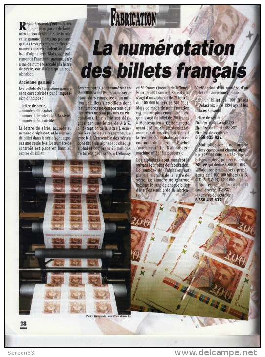 COLLECTION CATALOGUE EDITION NUMISMATIQUE ET CHANGE 2001 N° 318 NUMEROTATION DES BILLETS FRANCAIS, COTE DES BOITES, FFI - Frans