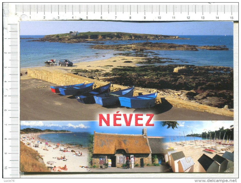 NEVEZ  -  4 Vues  :  L Ile Et La Plage  De  Ragnénez, Les Chaumières De  Kerascoet, L Anse De  Rospico - Névez