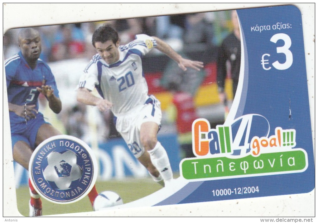 GREECE - National Football Team/Karagounis, Champions Of UEFA Euro 2004, HoL Prepaid Card 3 Euro, 10000ex, 12/04, Sample - Grèce