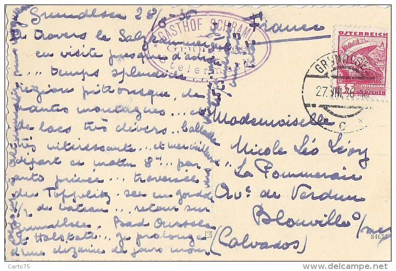 Autriche - Grundlsee / Postal Mark 1936 /  Cachet Pension Schbaml - Liezen