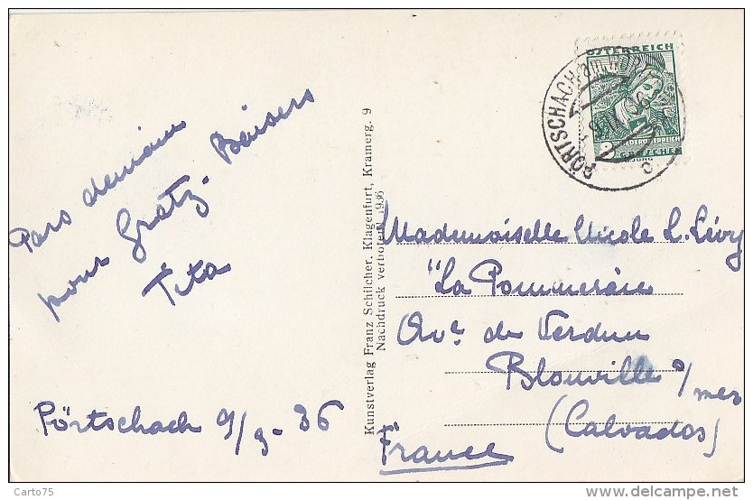 Autriche - Pörtschach Am Wörthersee / Postal Mark 1936 - Pörtschach