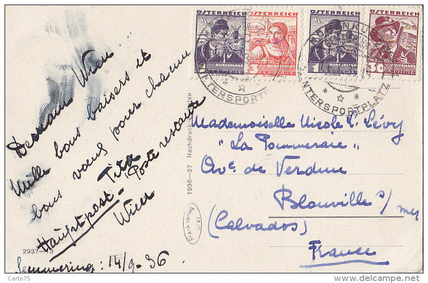 Autriche - Semmering / Panorama / Postal Mark 1936 - Semmering