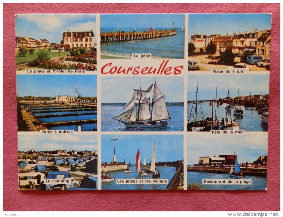 Dep 14 , Cpm COURSEULLES Sur MER , Multivues , 1695 (125)Recto/Verso - Courseulles-sur-Mer