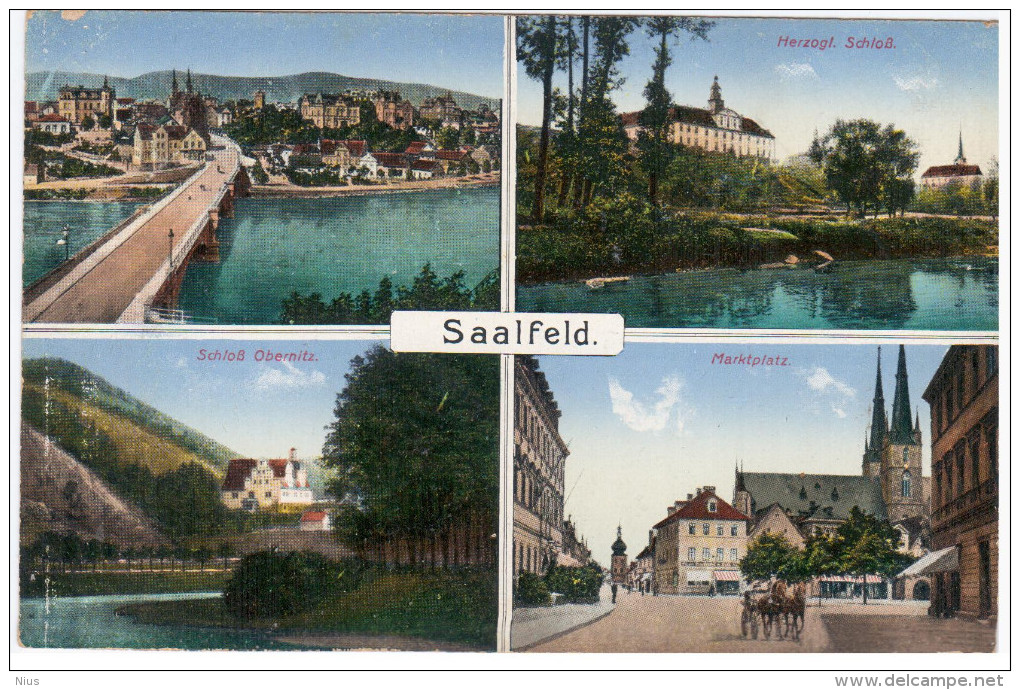 Germany Deutschland Thuringia Saalfeld, Schloss Obernitz, Marktlatz, Herzogl. Schloss - Saalfeld