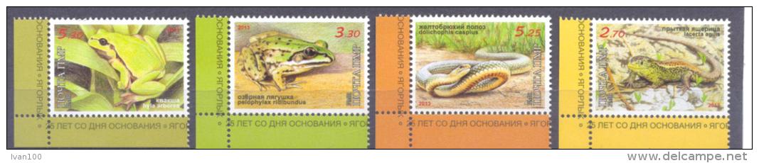 2013, Transnistria, Natural Reserves, Jagorlyk, Reptilies & Amphibies 4v, Mint/** - Serpientes