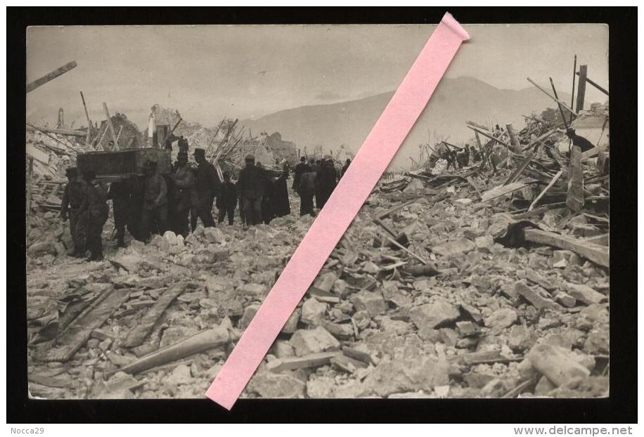 AVEZZANO - 1915 TERREMOTO -  TRASPORTO DELLE SALME - Avezzano