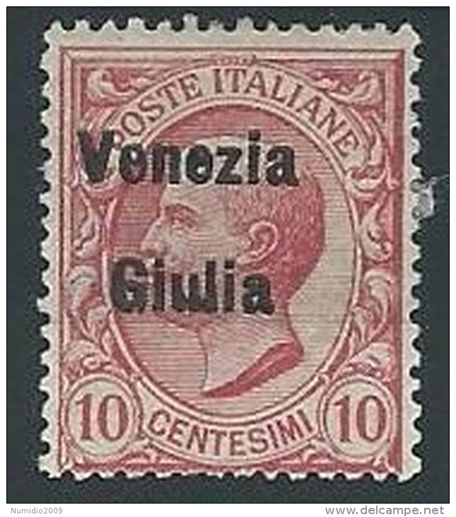 1918-19 VENEZIA GIULIA EFFIGIE 10 CENT MH * - ED217 - Venezia Giulia