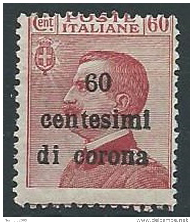 1919 TRENTO E TRIESTE EFFIGIE 60 CENT MNH ** - ED218-6 - Trentin & Trieste