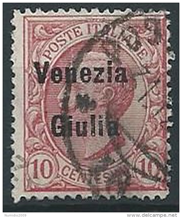 1918-19 VENEZIA GIULIA USATO EFFIGIE 10 CENT - ED225 - Venezia Giulia