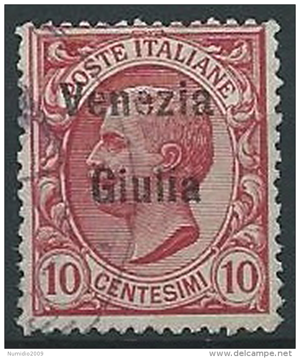 1918-19 VENEZIA GIULIA USATO EFFIGIE 10 CENT - ED225-2 - Venezia Giulia