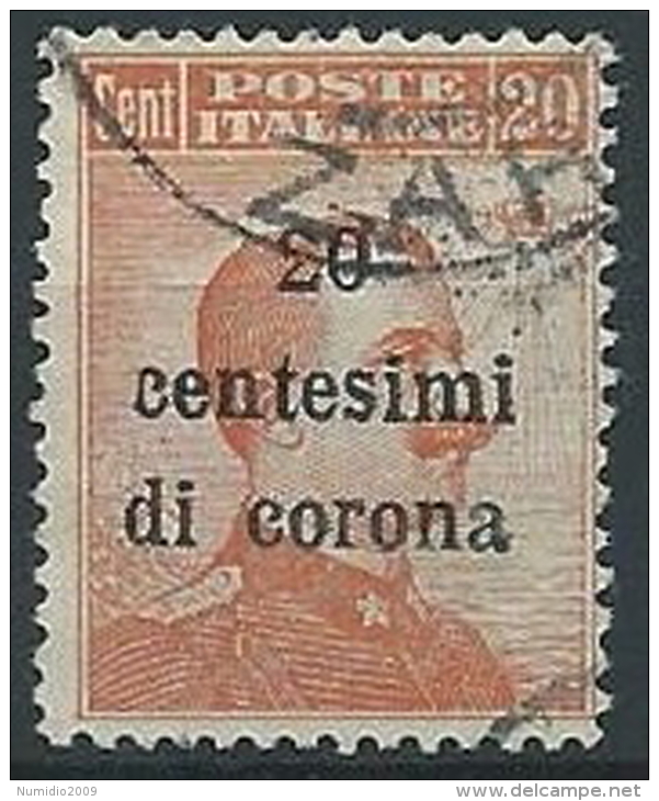 1919 TRENTO E TRIESTE USATO EFFIGIE 20 CENT - ED226-3 - Trentin & Trieste