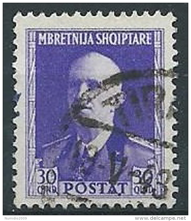 1939-40 ALBANIA USATO EFFIGIE 30 Q - ED232-3 - Albanie