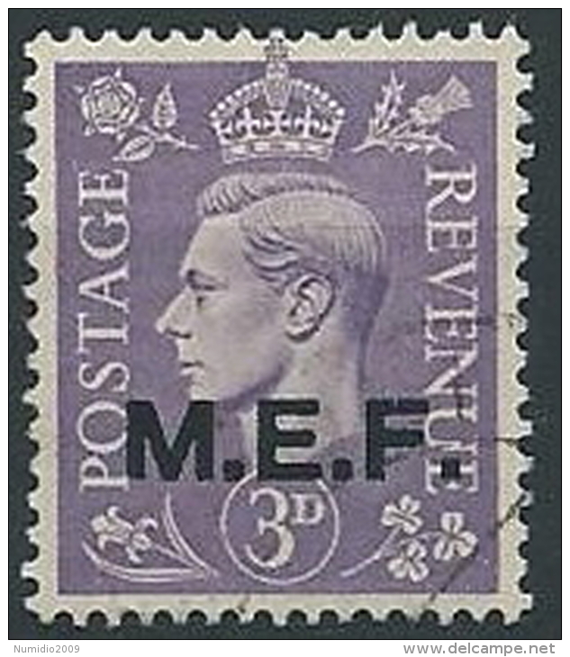 1943-47 OCCUPAZIONE INGLESE USATO MEF 3 P - ED233 - Britische Bes. MeF