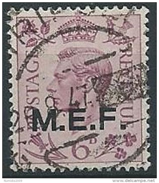 1943-47 OCCUPAZIONE INGLESE USATO MEF 6 P - ED233 - British Occ. MEF