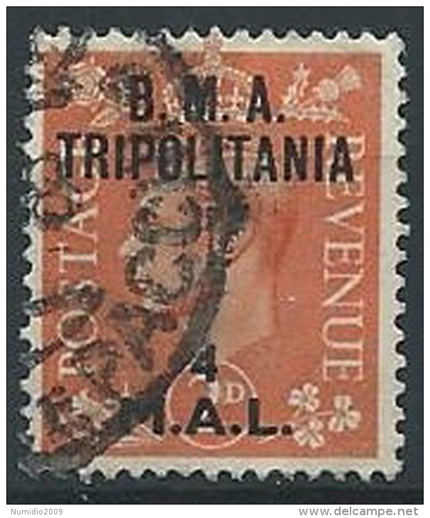 1948 OCCUPAZIONE INGLESE TRIPOLITANIA USATO BMA 4 MAL - ED236 - Tripolitania
