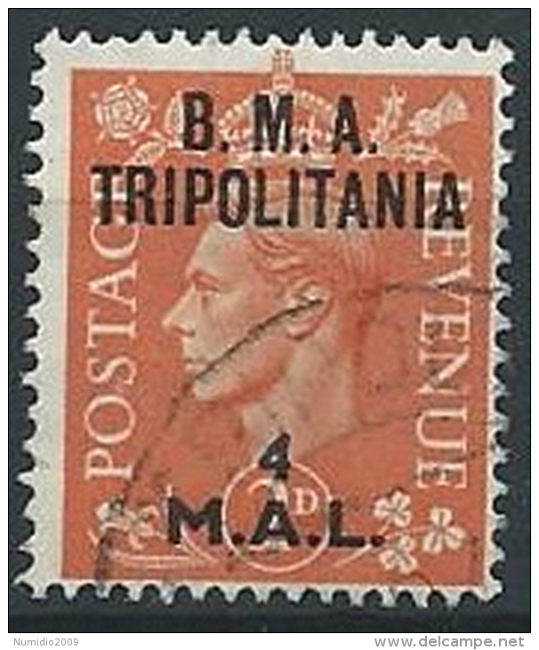 1948 OCCUPAZIONE INGLESE TRIPOLITANIA USATO BMA 4 MAL - ED236-2 - Tripolitaine