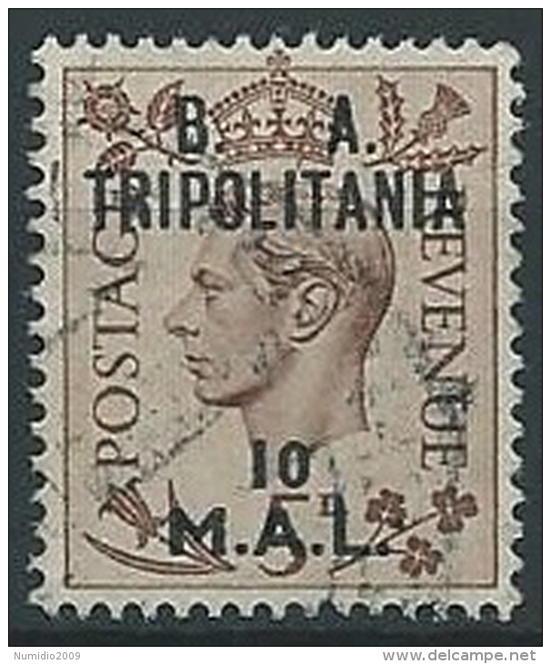 1950 OCCUPAZIONE INGLESE TRIPOLITANIA USATO BA 10 MAL - ED236 - Tripolitania
