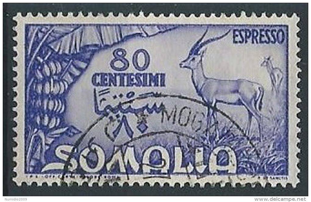 1950 SOMALIA AFIS USATO ESPRESSO SOGGETTI AFRICANI 80 CENT - ED237 - Somalia (AFIS)