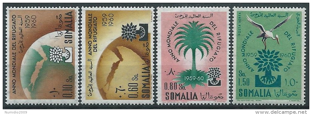 1960 SOMALIA AFIS RIFUGIATO CON POSTA AEREA 4 VALORI MNH ** - ED244 - Somalia (AFIS)