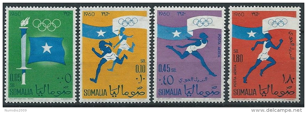 1960 SOMALIA AFIS OLIMPIADI DI ROMA CON POSTA AEREA 4 VALORI MNH ** - ED244 - Somalia (AFIS)