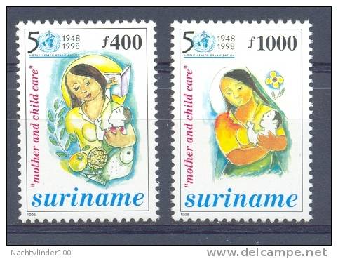 Miy1007 WERELD GEZONDHEIDS ORGANISATIE WGO WHO VIS FRUITS FISH FOOD BABY HEALTH SURINAME 1998 PF/MNH - OMS