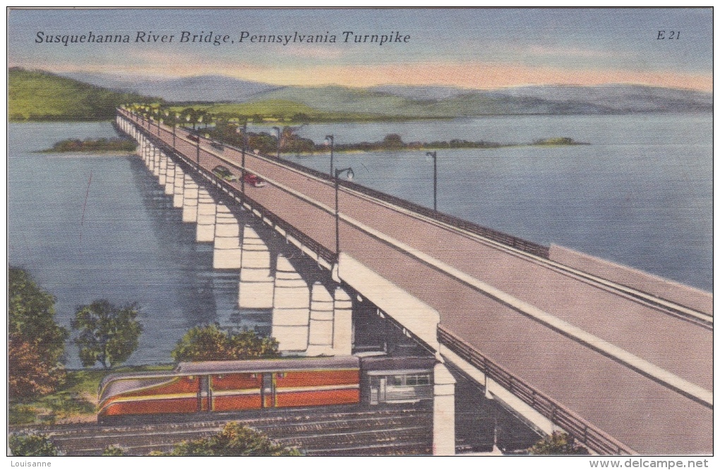 14 / 5 / 5  65  -  SUSQUEHANNA  RIVER  BRIDGE  JUST  BELOW  HARRISBUG  ON  THE PENNSYLVANIA  TURNPIKE - Lancaster