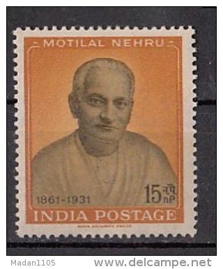 INDIA, 1961, Motilal Nehru Famous People, Birth Centenary,  MNH, (**) - Ungebraucht