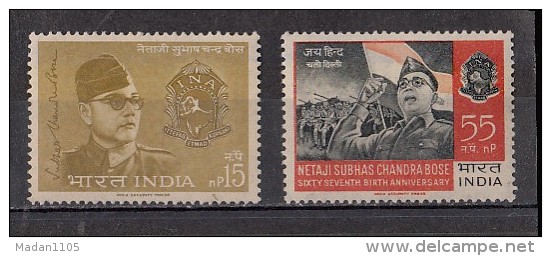 INDIA, 1964,  67th Birth Anniversary Of Subhas Chandra Bose, Set 2 V,  Indian Army, Commander, INA, MNH, (**) - Ungebraucht