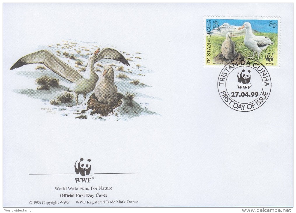 WWF Stamp Set FDC: Tristan Da Cunha 1999 Wandering Albatross Bird WWF136304 - Other & Unclassified