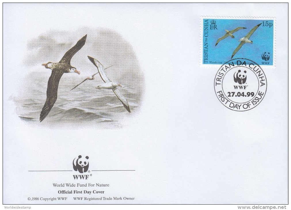 WWF Stamp Set FDC: Tristan Da Cunha 1999 Wandering Albatross Bird WWF136304 - Other & Unclassified