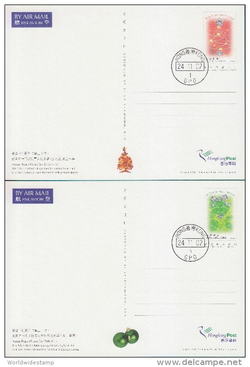 Hong Kong Postage Prepaid Picture Card: 2002 Chrsitmas GPO NO. 1 Postmark HK132771 - Postal Stationery