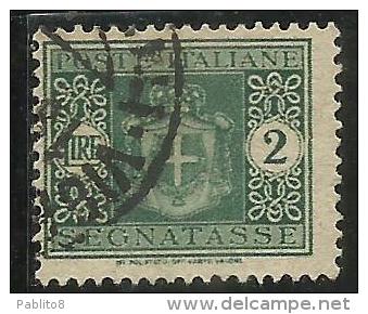 ITALIA REGNO ITALY KINGDOM 1945 LUOGOTENENZA SEGNATASSE TAXES TASSE POSTAGE DUE FILIGRANA RUOTA WHEEL LIRE 2 USATO USED - Strafport