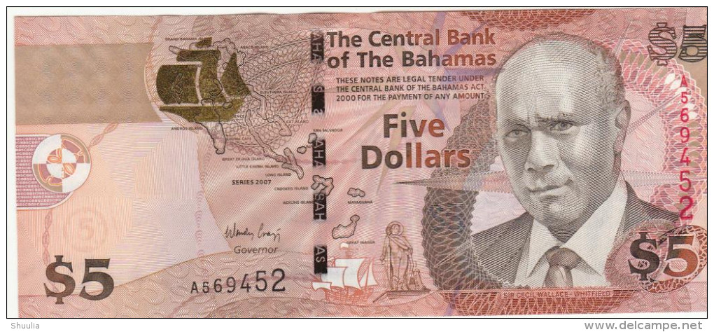 Bahamas 5 Dollars 2007 Pick 72 UNC - Bahamas
