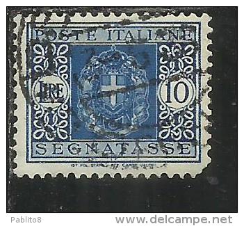 ITALY KINGDOM ITALIA REGNO 1934 SEGNATASSE FASCI LIRE 10 USED - Taxe