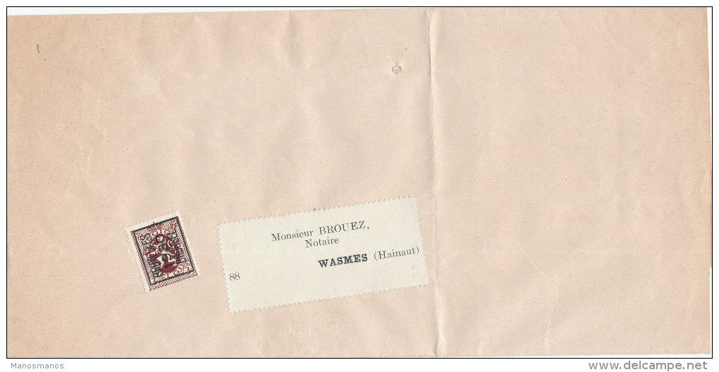 355/22 -- Bande D´ IMPRIME TP PREO Lion Héraldique 3 C BRUXELLES 1930 Vers WASMES - Typografisch 1929-37 (Heraldieke Leeuw)