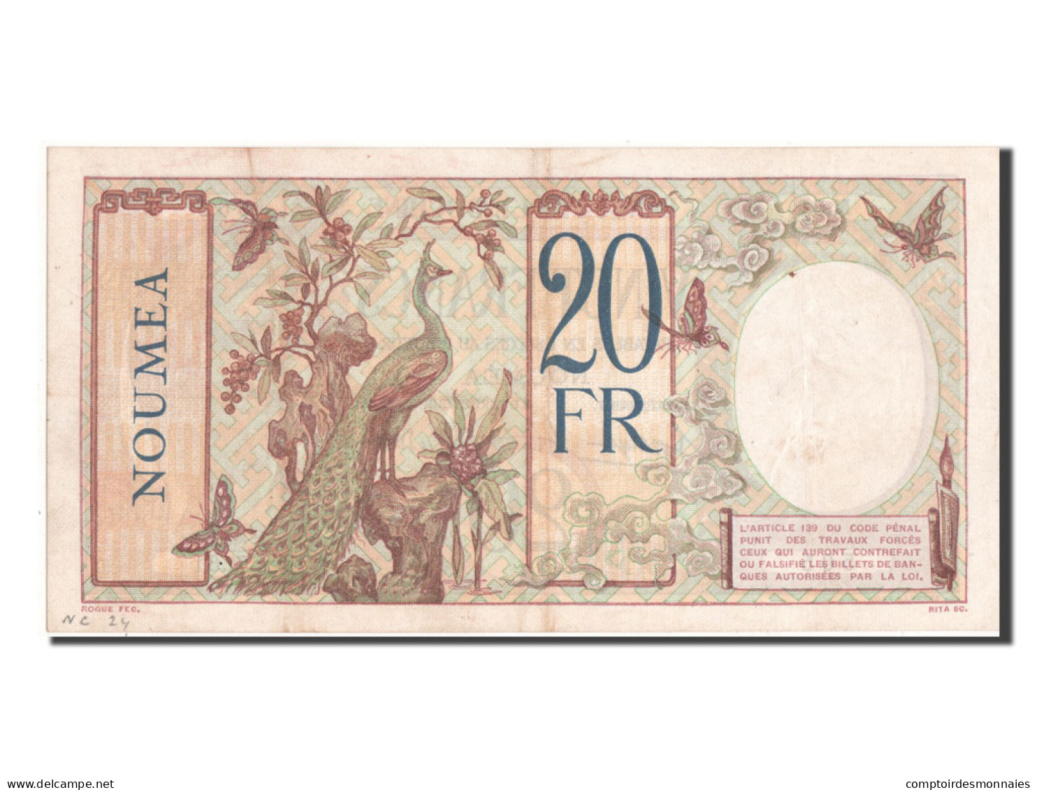 Billet, Nouvelle-Calédonie, 20 Francs, SUP - Nouméa (Neukaledonien 1873-1985)